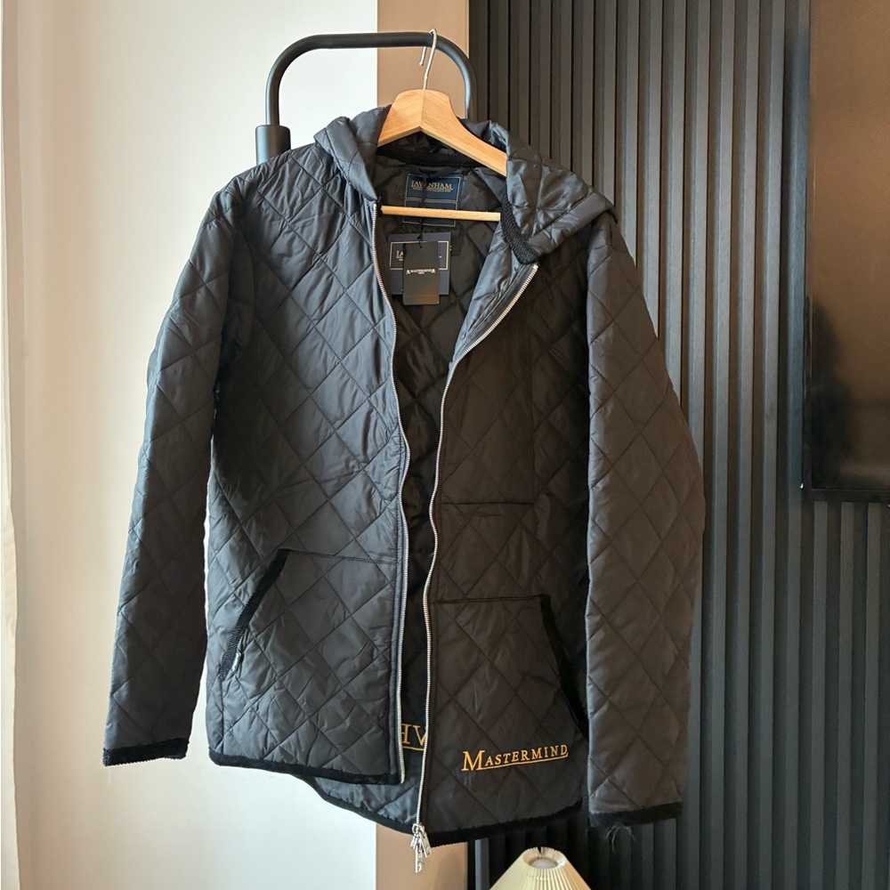 Black Quilted Jacket for Men